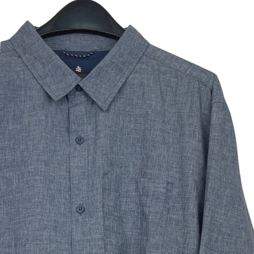 Royal Robbins Amp Lite II Mens XXL L/S Lightweight Active Fit Shirt Blue Heather